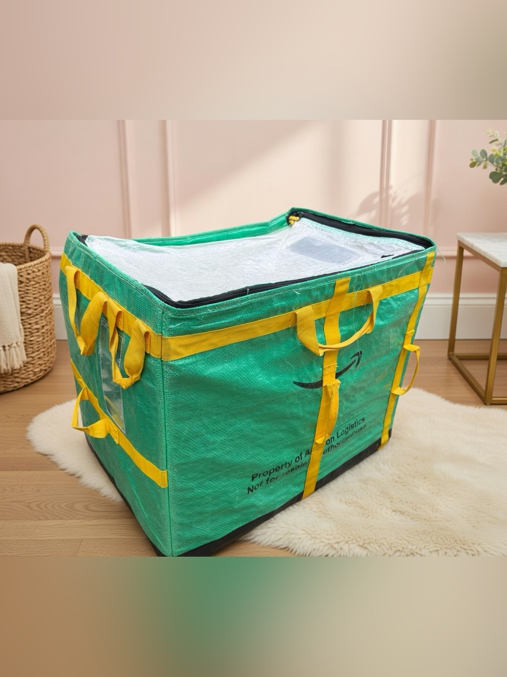 Amazon XL Courier Bag (Green/Yellow) 28x23x20 Heavy Duty Storage